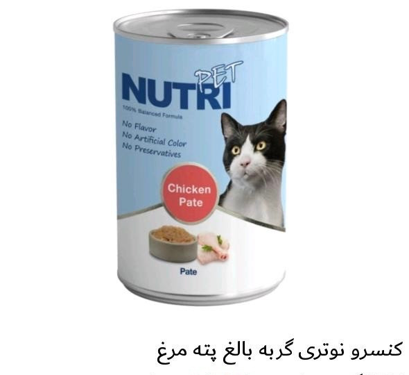 کنسرو نوتری گربه بالغ پته مرغ